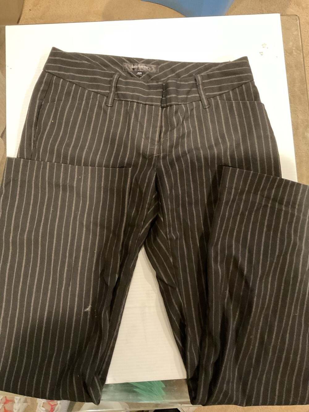 Daisy Fuentes Black Pinstripe Petite Dress Pants Size 2P